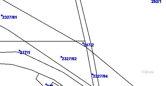 Parcela st. 217/2 v KÚ Telecí, Katastrální mapa