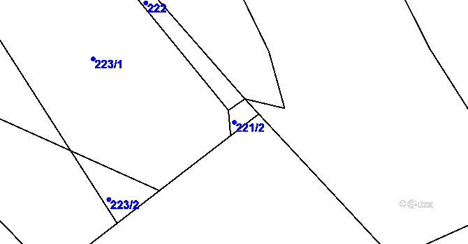 Parcela st. 221/2 v KÚ Telecí, Katastrální mapa