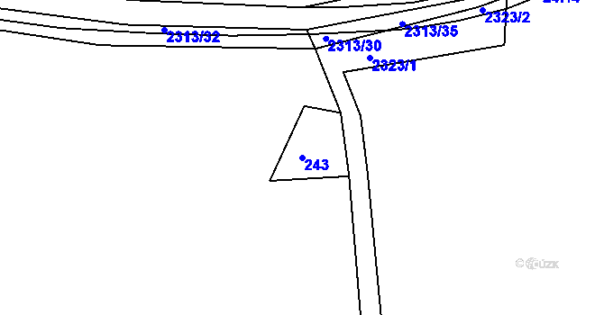 Parcela st. 243 v KÚ Telecí, Katastrální mapa