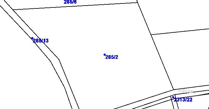 Parcela st. 285/2 v KÚ Telecí, Katastrální mapa