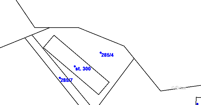 Parcela st. 285/4 v KÚ Telecí, Katastrální mapa