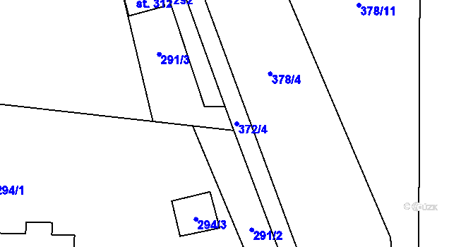 Parcela st. 372/4 v KÚ Telecí, Katastrální mapa