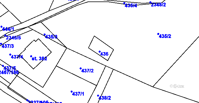 Parcela st. 436 v KÚ Telecí, Katastrální mapa