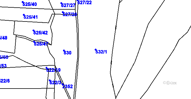 Parcela st. 532/1 v KÚ Telecí, Katastrální mapa