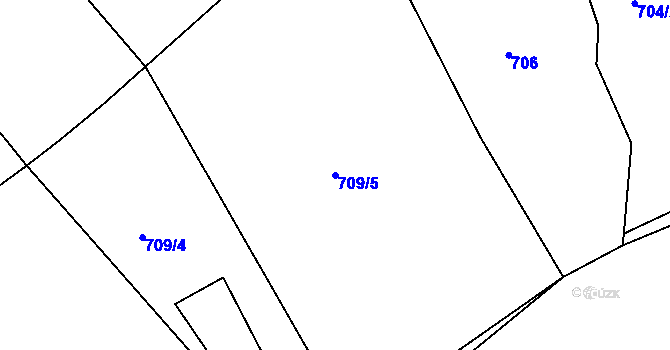 Parcela st. 709/5 v KÚ Telecí, Katastrální mapa