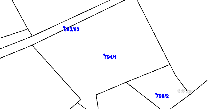Parcela st. 794/1 v KÚ Telecí, Katastrální mapa