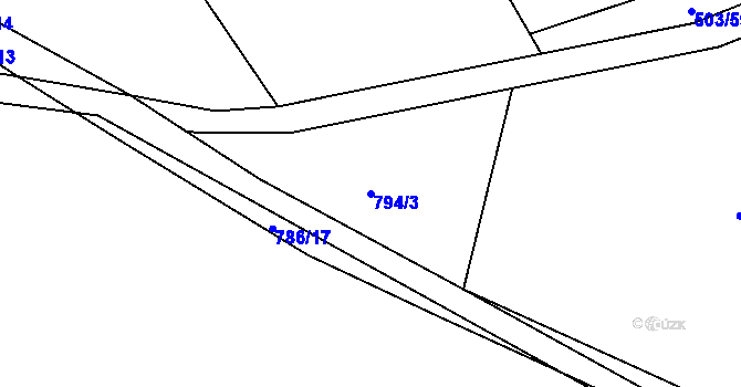 Parcela st. 794/3 v KÚ Telecí, Katastrální mapa