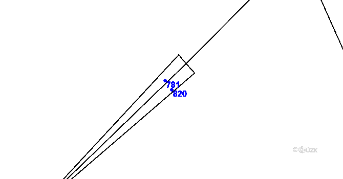 Parcela st. 820 v KÚ Telecí, Katastrální mapa