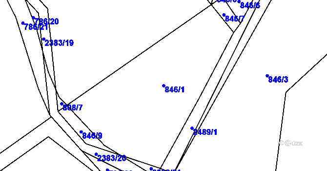 Parcela st. 846/1 v KÚ Telecí, Katastrální mapa