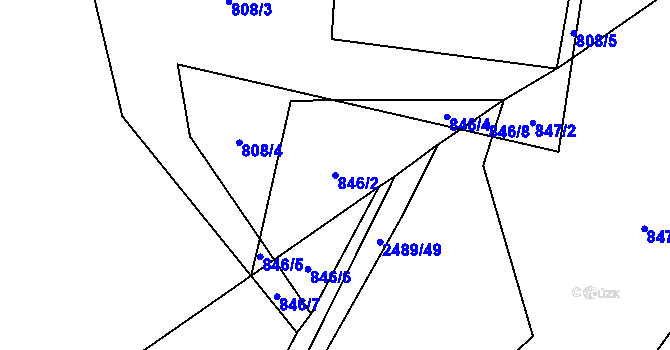 Parcela st. 846/2 v KÚ Telecí, Katastrální mapa