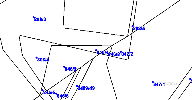 Parcela st. 846/4 v KÚ Telecí, Katastrální mapa