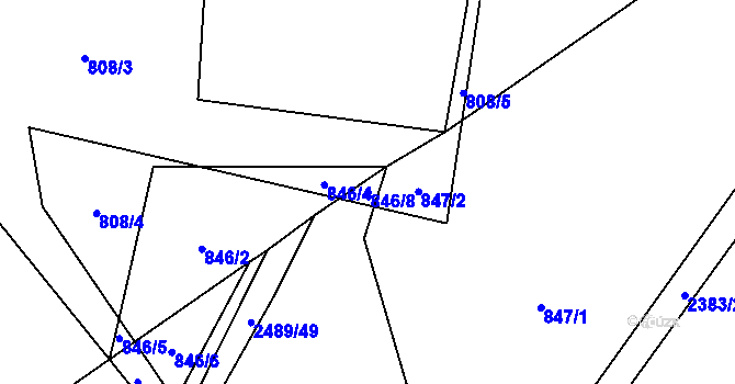 Parcela st. 846/8 v KÚ Telecí, Katastrální mapa