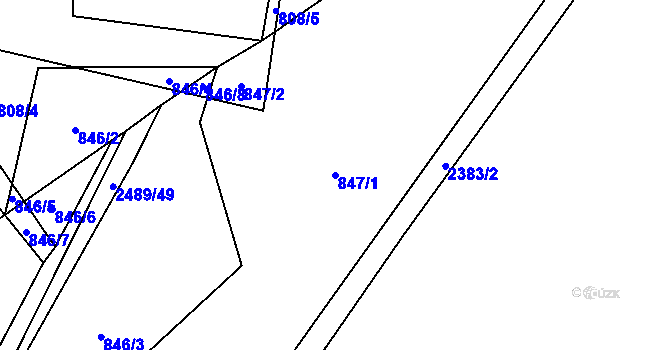 Parcela st. 847/1 v KÚ Telecí, Katastrální mapa