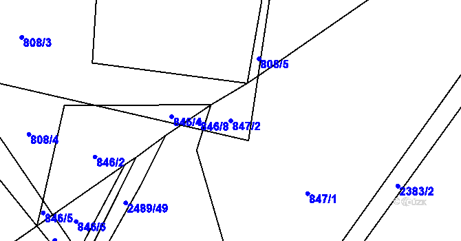 Parcela st. 847/2 v KÚ Telecí, Katastrální mapa