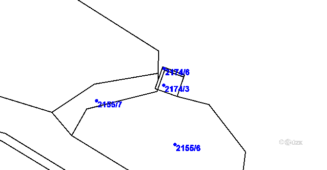 Parcela st. 2174/3 v KÚ Telecí, Katastrální mapa