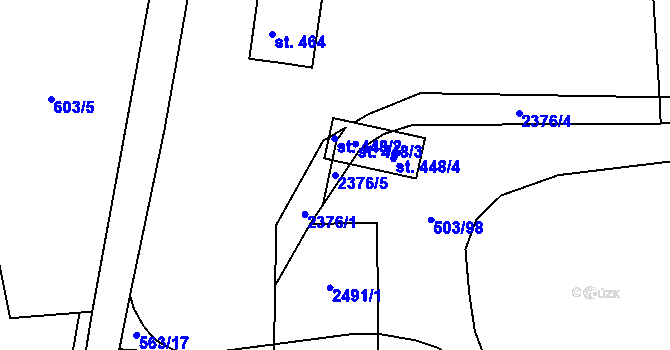 Parcela st. 2376/5 v KÚ Telecí, Katastrální mapa