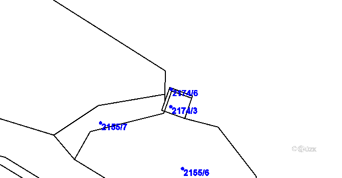 Parcela st. 2174/6 v KÚ Telecí, Katastrální mapa