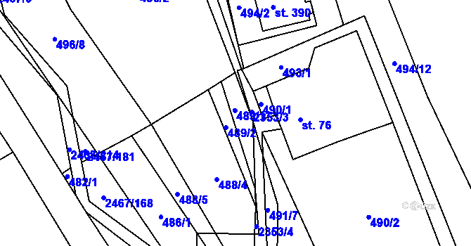 Parcela st. 489 v KÚ Telecí, Katastrální mapa