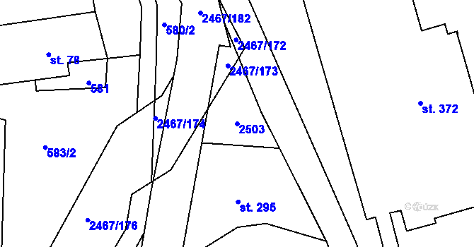 Parcela st. 2503 v KÚ Telecí, Katastrální mapa
