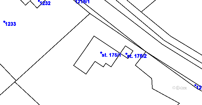 Parcela st. 175/1 v KÚ Telecí, Katastrální mapa