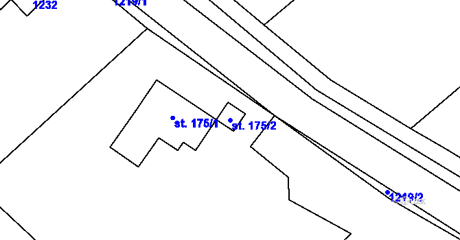 Parcela st. 175/2 v KÚ Telecí, Katastrální mapa