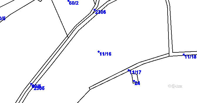 Parcela st. 11/16 v KÚ Telecí, Katastrální mapa