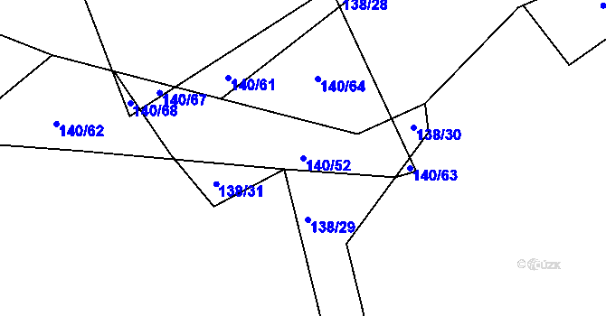 Parcela st. 140/52 v KÚ Telecí, Katastrální mapa