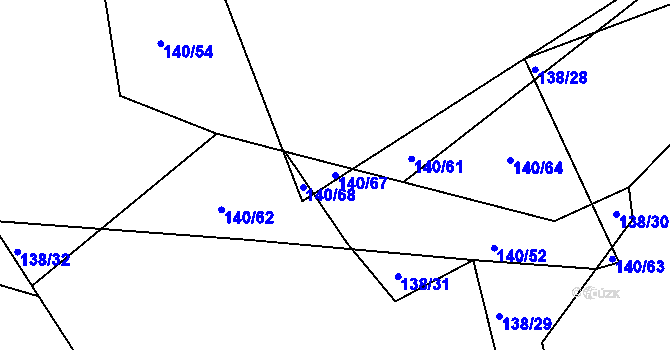 Parcela st. 140/67 v KÚ Telecí, Katastrální mapa