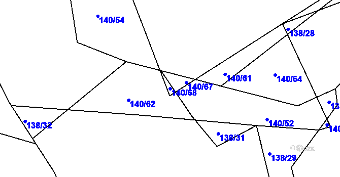 Parcela st. 140/68 v KÚ Telecí, Katastrální mapa
