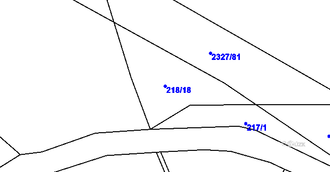 Parcela st. 218/18 v KÚ Telecí, Katastrální mapa