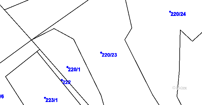 Parcela st. 220/23 v KÚ Telecí, Katastrální mapa