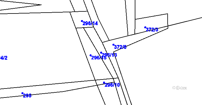 Parcela st. 296/13 v KÚ Telecí, Katastrální mapa