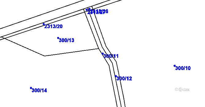 Parcela st. 300/11 v KÚ Telecí, Katastrální mapa