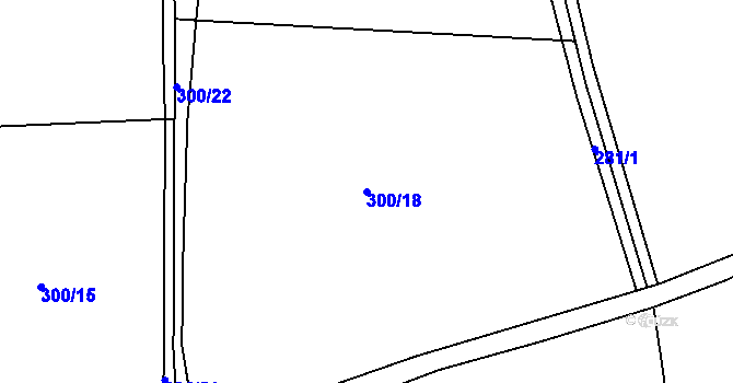 Parcela st. 300/18 v KÚ Telecí, Katastrální mapa