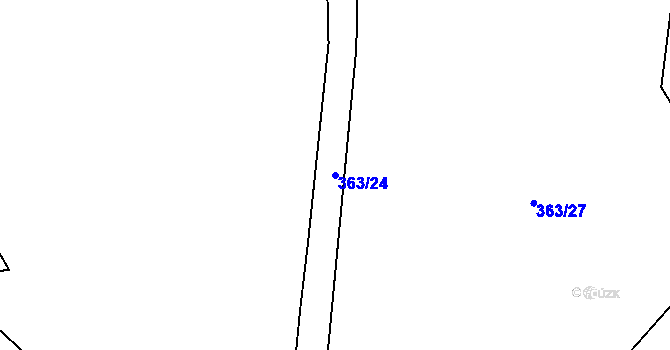 Parcela st. 363/24 v KÚ Telecí, Katastrální mapa