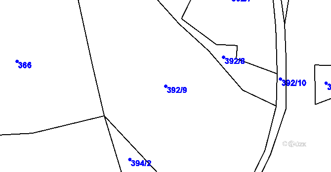 Parcela st. 392/9 v KÚ Telecí, Katastrální mapa