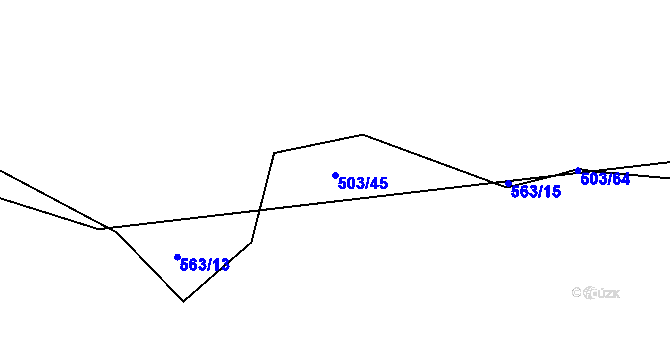 Parcela st. 503/45 v KÚ Telecí, Katastrální mapa
