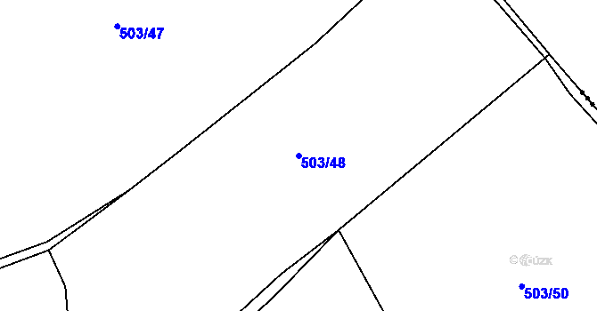 Parcela st. 503/48 v KÚ Telecí, Katastrální mapa