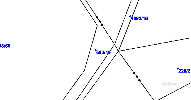 Parcela st. 503/49 v KÚ Telecí, Katastrální mapa