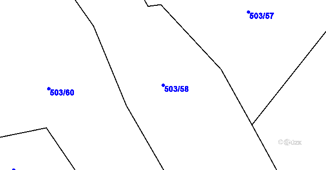 Parcela st. 503/58 v KÚ Telecí, Katastrální mapa