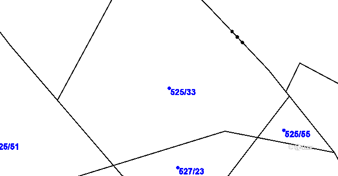 Parcela st. 525/33 v KÚ Telecí, Katastrální mapa