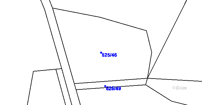 Parcela st. 525/46 v KÚ Telecí, Katastrální mapa