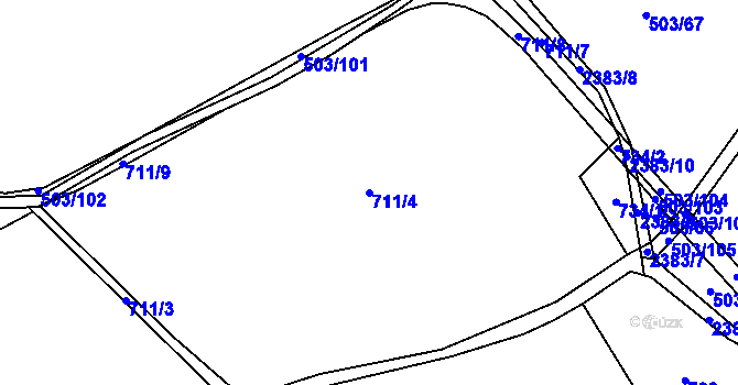 Parcela st. 711/4 v KÚ Telecí, Katastrální mapa