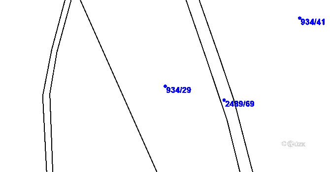 Parcela st. 934/29 v KÚ Telecí, Katastrální mapa