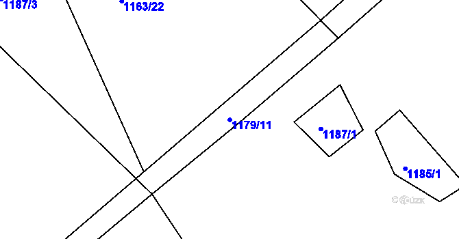 Parcela st. 1179/11 v KÚ Telecí, Katastrální mapa