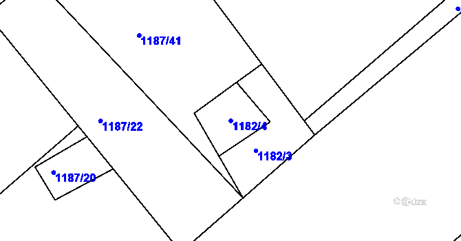 Parcela st. 1182/4 v KÚ Telecí, Katastrální mapa