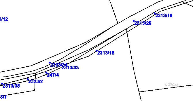 Parcela st. 2313/18 v KÚ Telecí, Katastrální mapa
