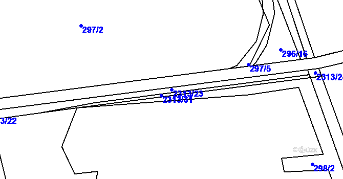 Parcela st. 2313/23 v KÚ Telecí, Katastrální mapa