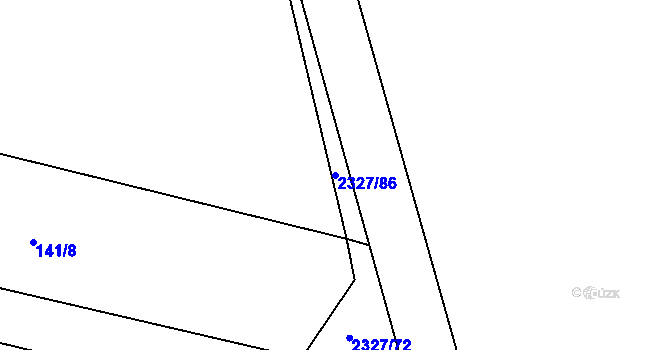 Parcela st. 2327/86 v KÚ Telecí, Katastrální mapa