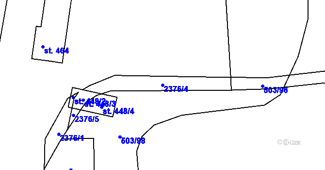 Parcela st. 2376/4 v KÚ Telecí, Katastrální mapa
